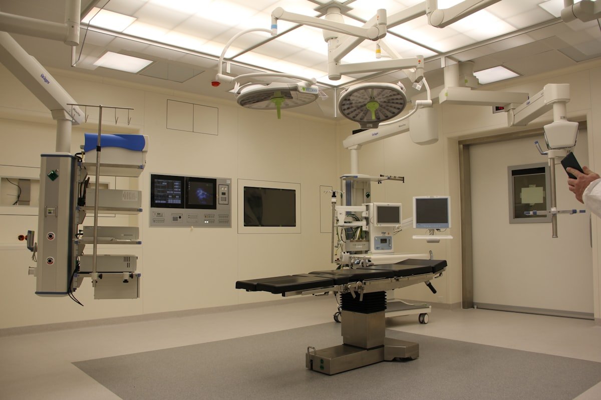 Hearing test and balance screening audiometry patient